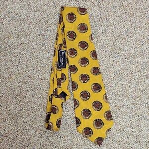 Burberry Yellow Patterned Men's 100% Silk Tie